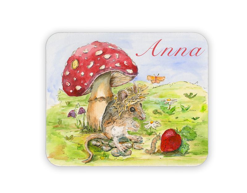 Personalisiertes Mauspad für Kinder *Maus & Erdbeere*