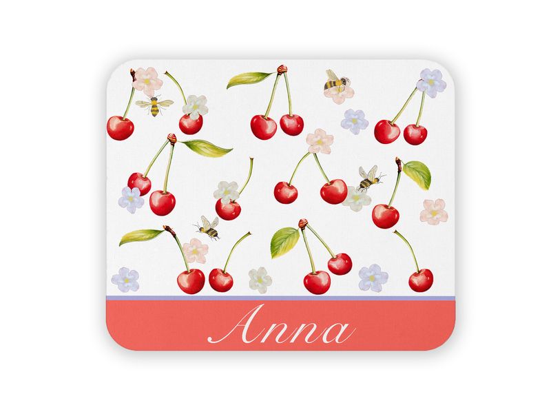 Personalisiertes Mauspad für Kinder *Kirsche & Bienen*