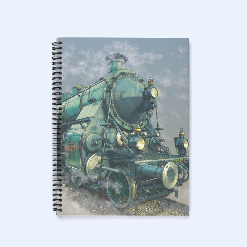 Notizbuch für Kinder | Personalisiert | Geschenk Schulanfang | Motiv Lokomotive
