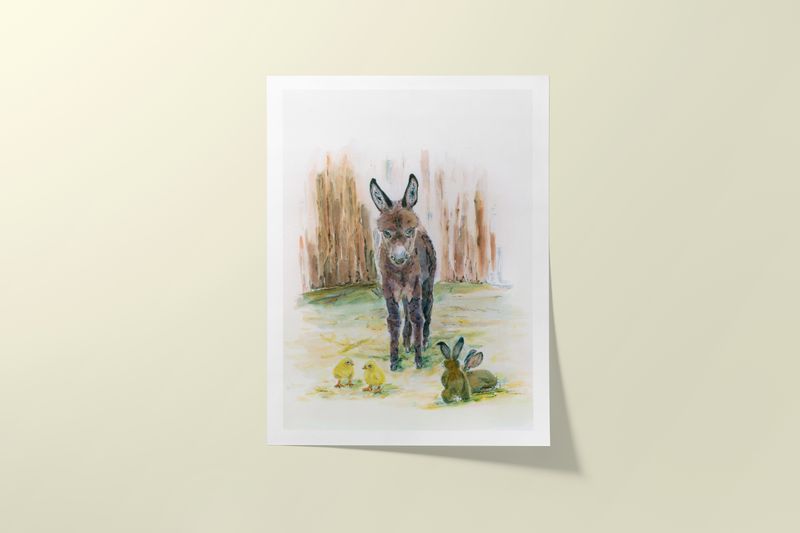 Esel Poster für Kinder *Kleine Farm*
