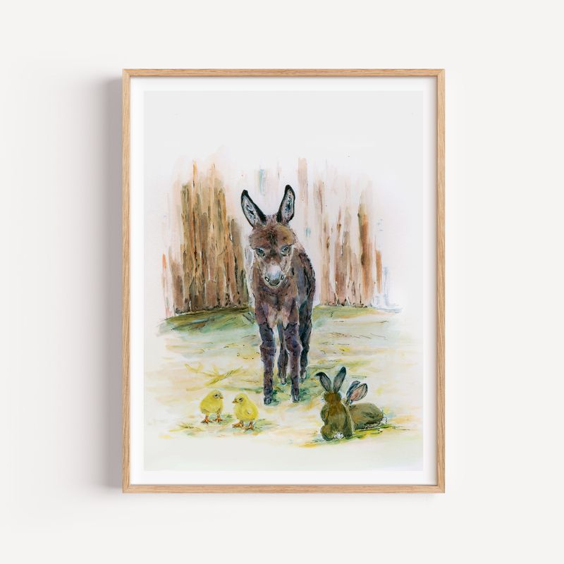 Esel Poster für Kinder *Kleine Farm*