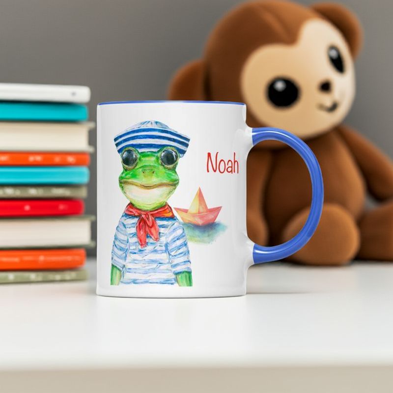 Personalisierte Kindertasse Keramik I Becher für Kinder | Motiv Frosch