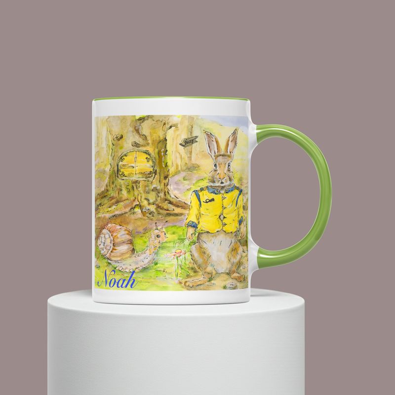 Personalisierte Kindertasse Keramik | Becher für Kinder | Motiv Hase
