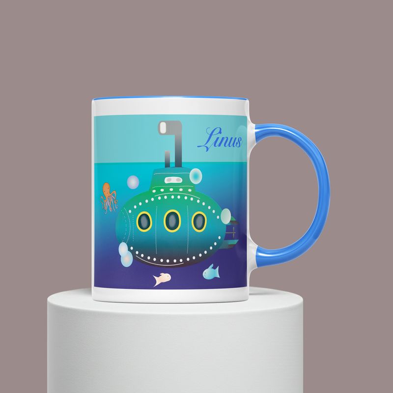 Personalisierte Kindertasse Keramik | Becher für Kinder | Motiv U-Boot