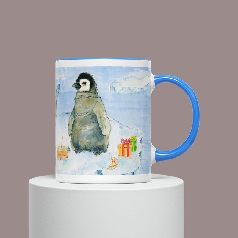 Personalisierte Kindertasse Keramik | Becher für Kinder | Motiv Eisbär & Pinguin