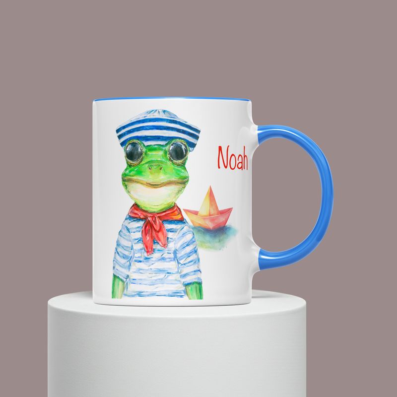Personalisierte Kindertasse Keramik I Becher für Kinder | Motiv Frosch