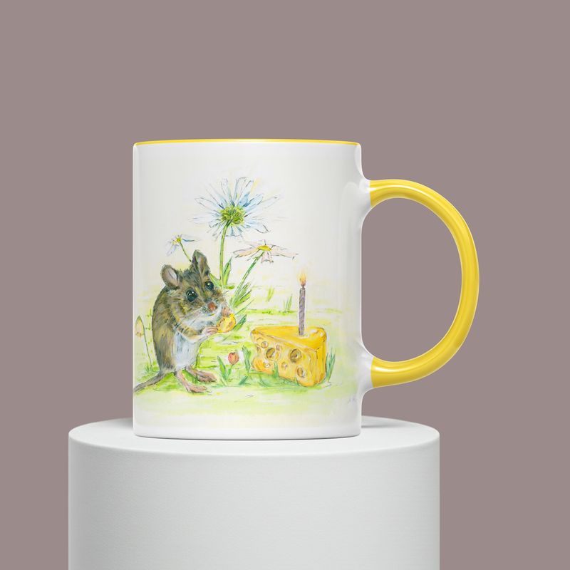 Maus Kindertasse Personalisiert | Keramik Becher für Kinder | Motiv Geburtstagsmaus