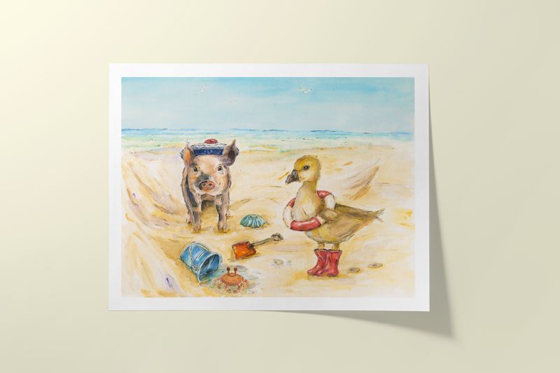 Poster für Kinder Ferkel & Ente