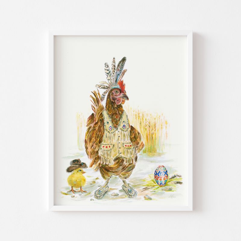 Huhn Poster für Kinder *Huhn & Cowboyküken* | Geschenk Ostern