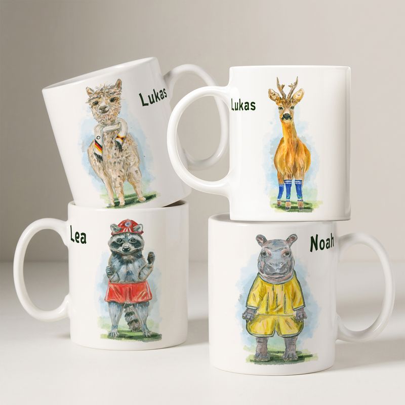 Fußball Kindertasse Personalisiert | Keramik Becher für Kinder | Handgemalt