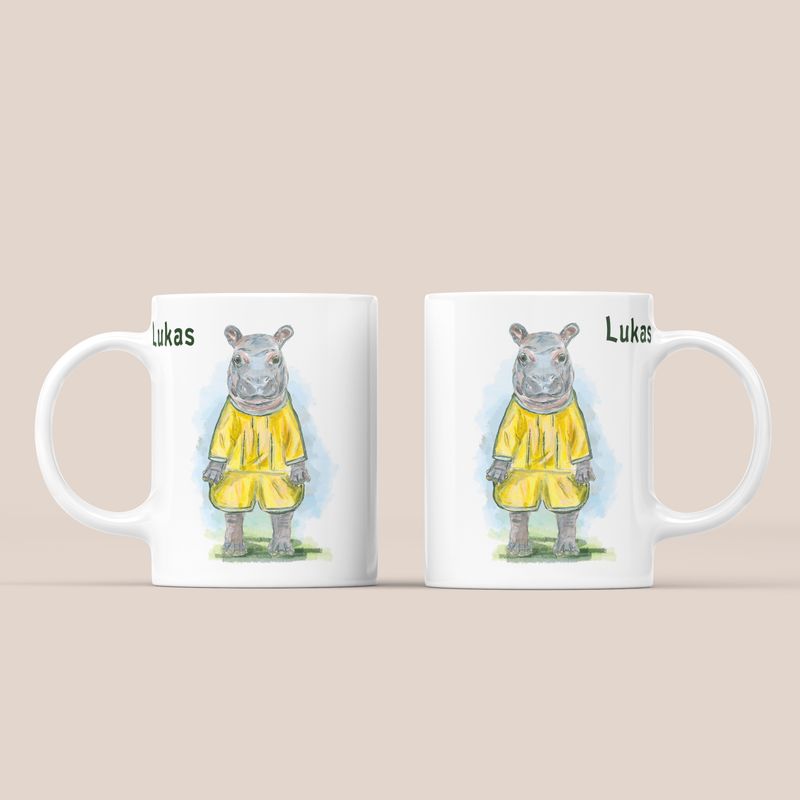 Fußball Kindertasse Personalisiert | Keramik Becher für Kinder | Handgemalt