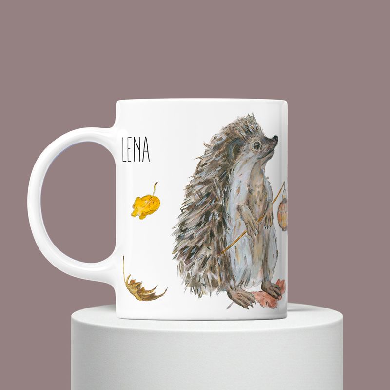 IGEL Kinder Tasse HANDGEMALT | Personalisiert | Kindergeschirr Keramik