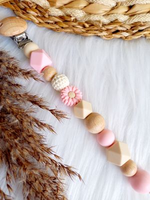 Speenkoord daisy babypink
