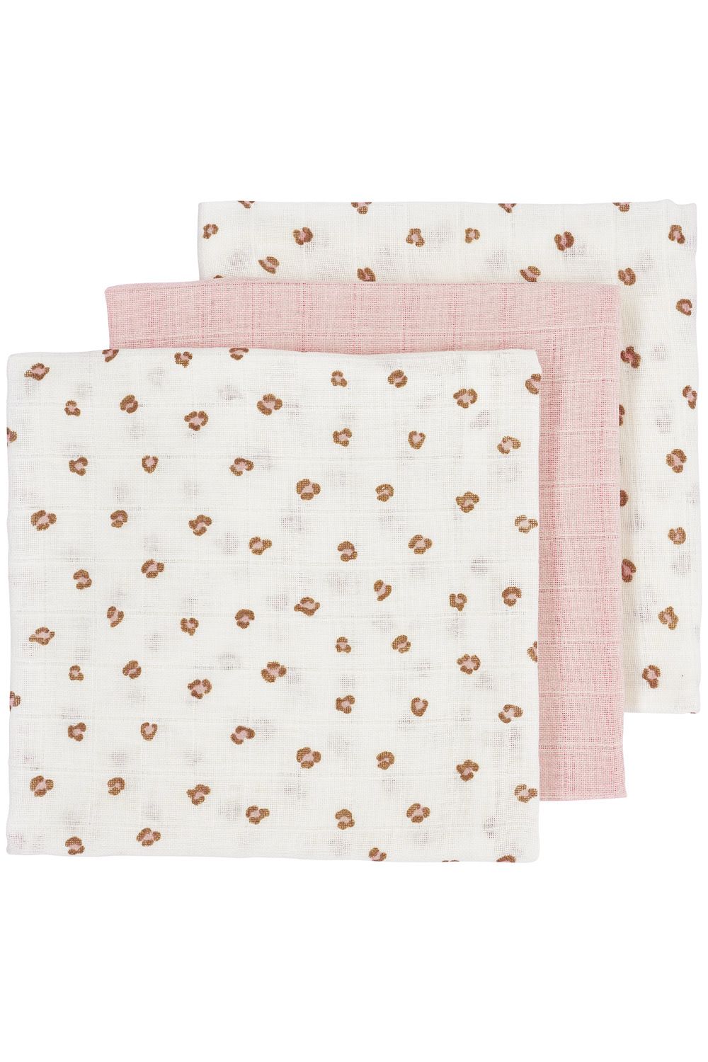 Meyco Baby hydrofiel Mini Panther - Soft Pink 3-pack