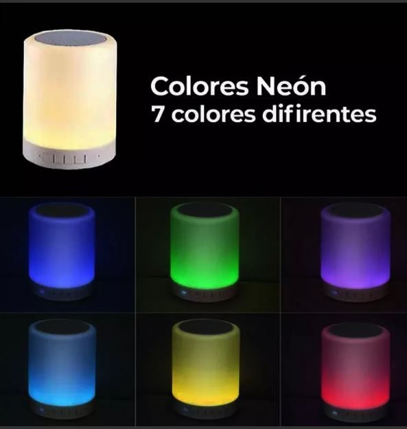 Bocina Bluetooth Lampara Led Recargable Touch Rgb Mayoreo