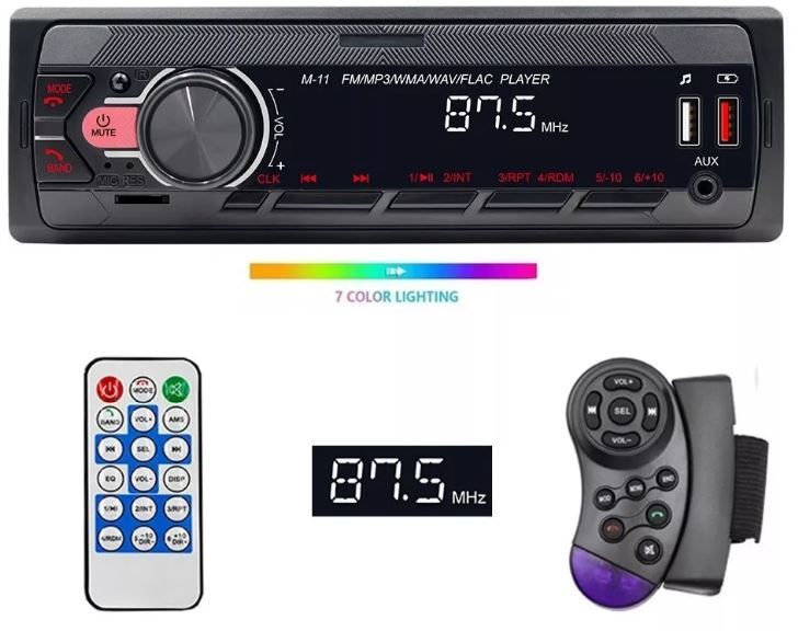Autoestéreo para auto Fnbrli Iso M-11 con USB, bluetooth y lector de tarjeta SD