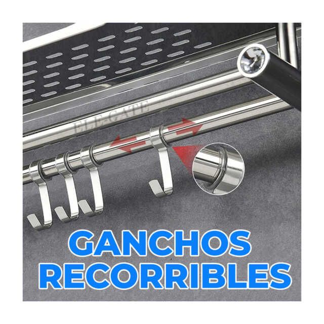 Estante organizador de pared para baño de acero inoxidable