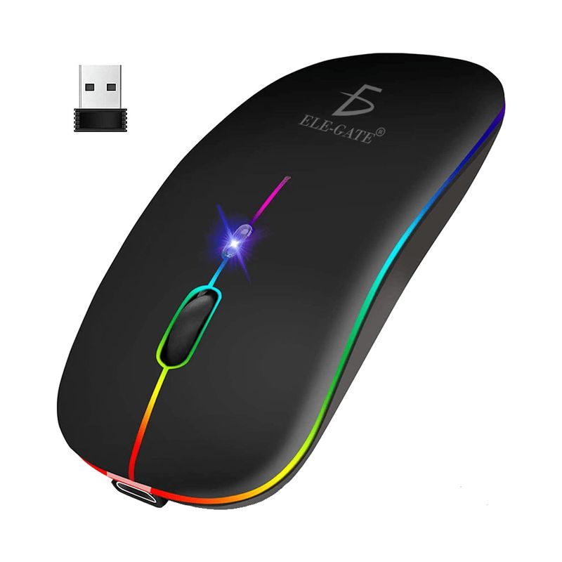 Mouse recargable inalámbrico con luz rgb y frecuencia 2.4g hz /