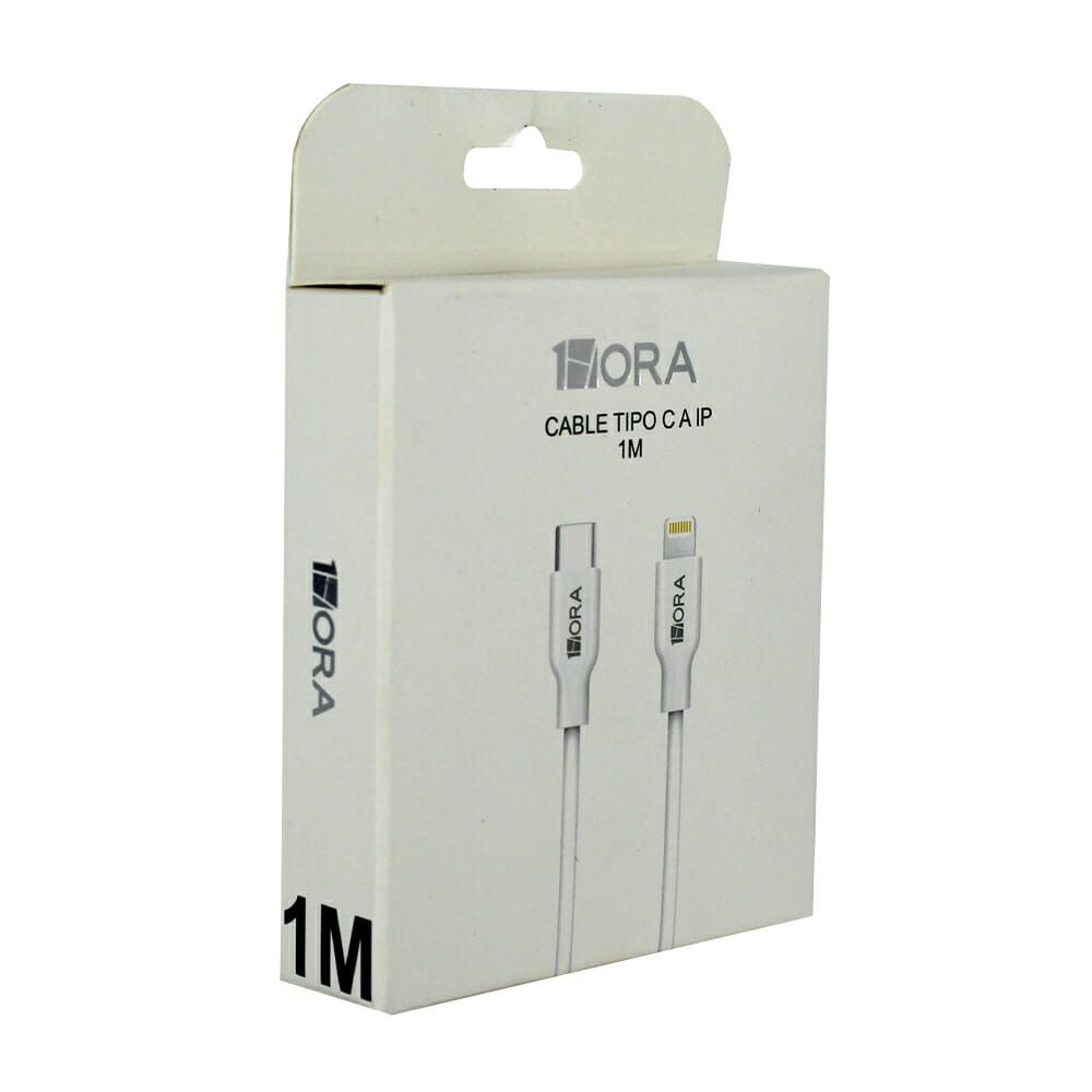 Cable 1hora con entrada tipo c a lightning iphone de 1 metro