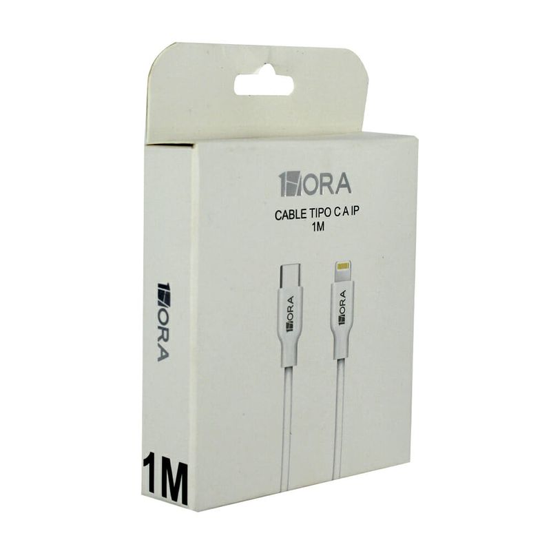 Cable 1hora con entrada tipo c a lightning iphone de 1 metro