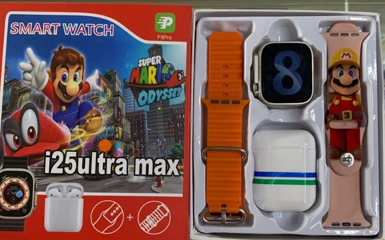 Smart Watch I25 Ultra Max Mario 2 Correas Con Audifonos