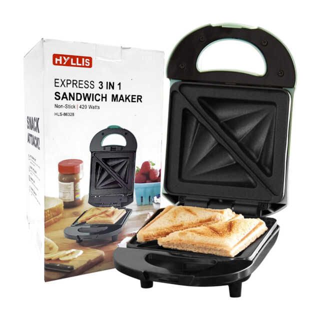 Sandwichera eléctrica con 3 juegos de placas calefactoras desmontables