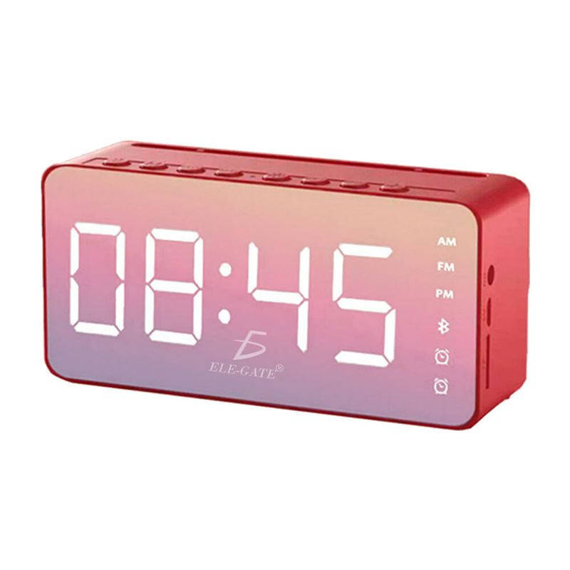 Reloj bocina bluetooth ele-gate con pantalla digital y función de radio fm