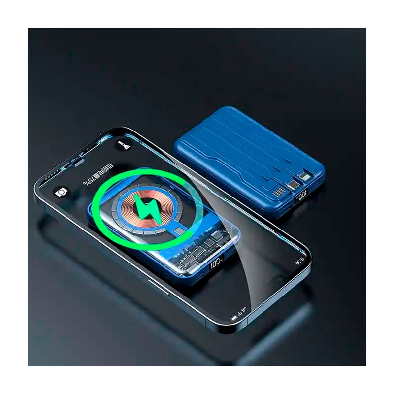 Power bank ele-gate portátil de 10000mah con variedad de entradas y carga inalámbrica