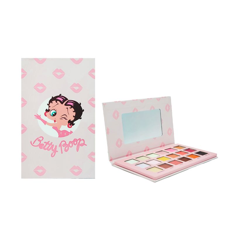 Paleta de sombras para ojos con 18 colores, espejo y estampado de betty boop