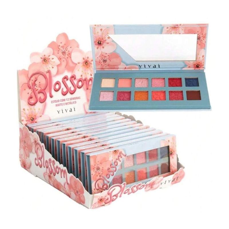 Paleta de sombras para ojos, con 12 tonos diferentes / blossom / vivai