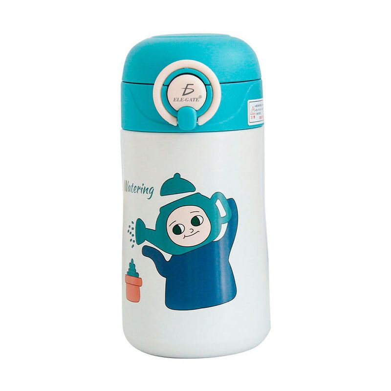 Botella termo ele-gate de broche redondo con popote y capacidad de 500ml,