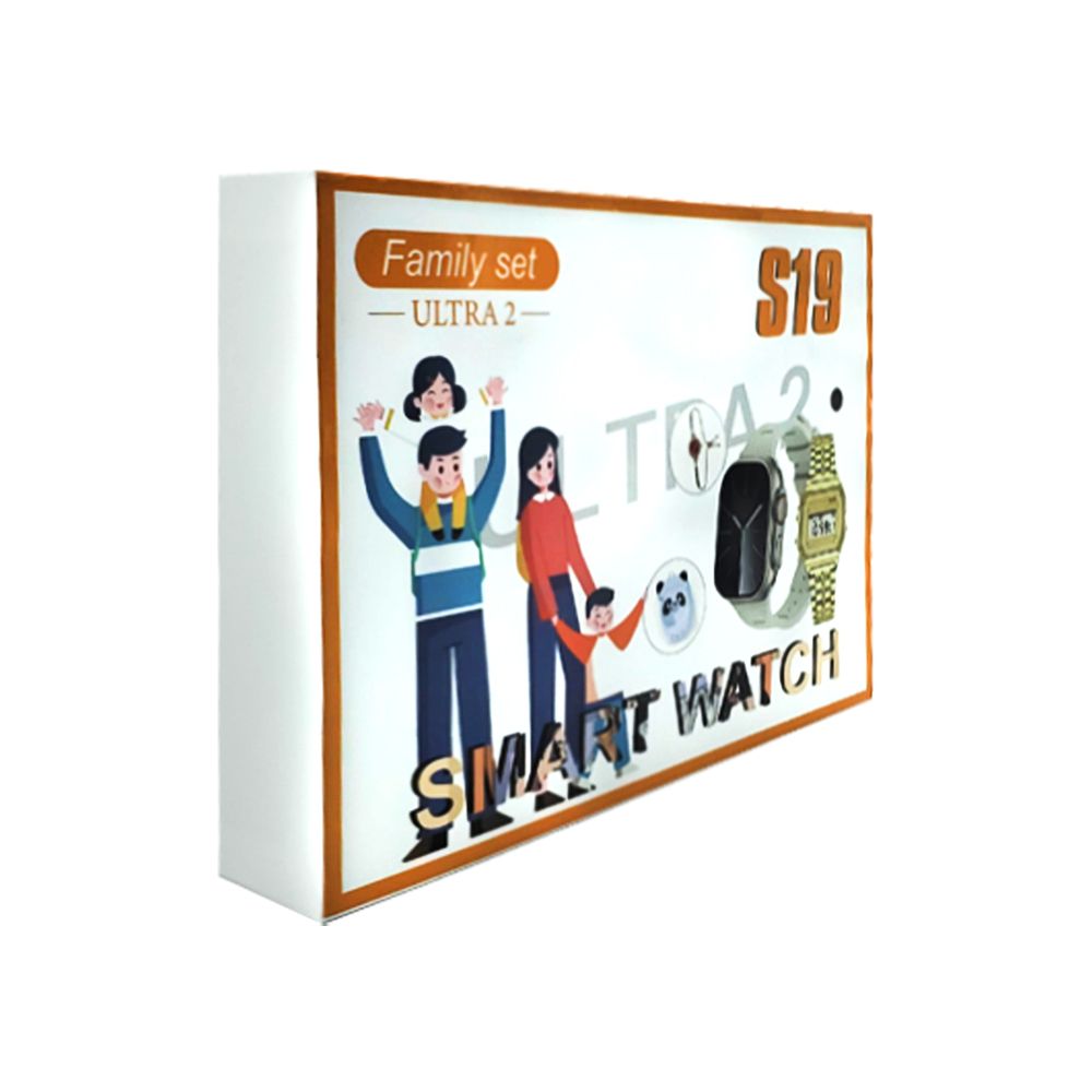Set familiar con smartwatch reloj inteligente, 3 extensibles intercambiables, cargador magnético + 2 relojes de pulseras, parlante en forma de panda y paquete de tarjetas educativas, variedad de color