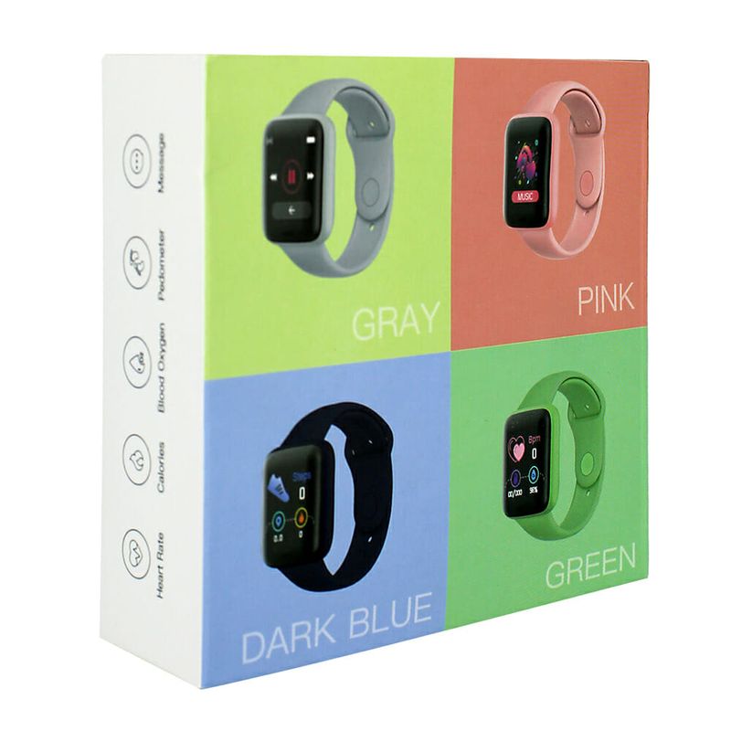 Smart watch cuadrado con extensible de plástico, variedad de colores / macaron color watch smart / sw026