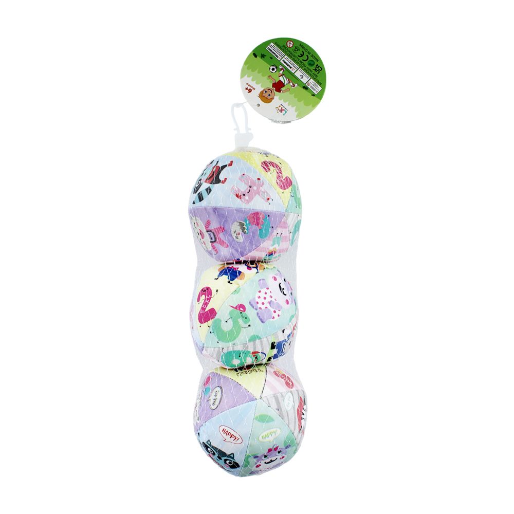 Paquete con 3 pelotas didácticas acolchadas para bebé, variedad de modelos