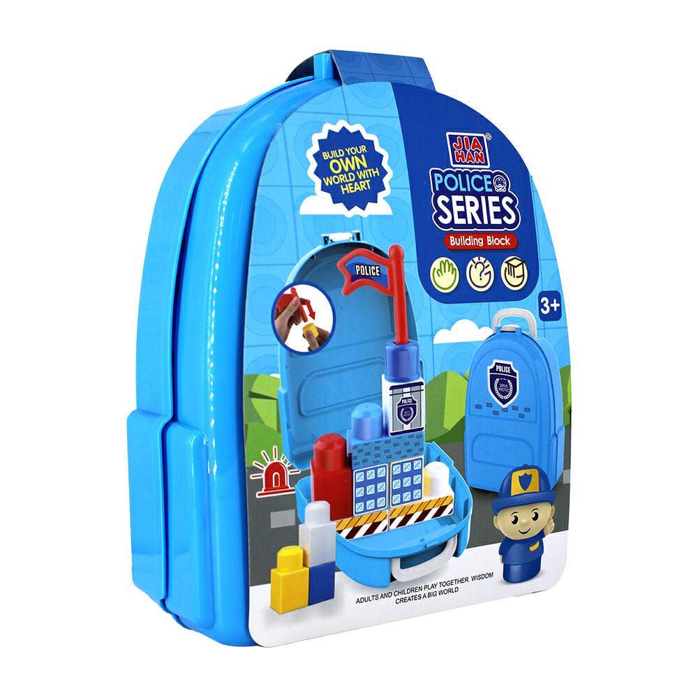 Estuche tipo mochila con 15 piezas armables para realizar estación de policias / police series / j777-34 / hp1158489