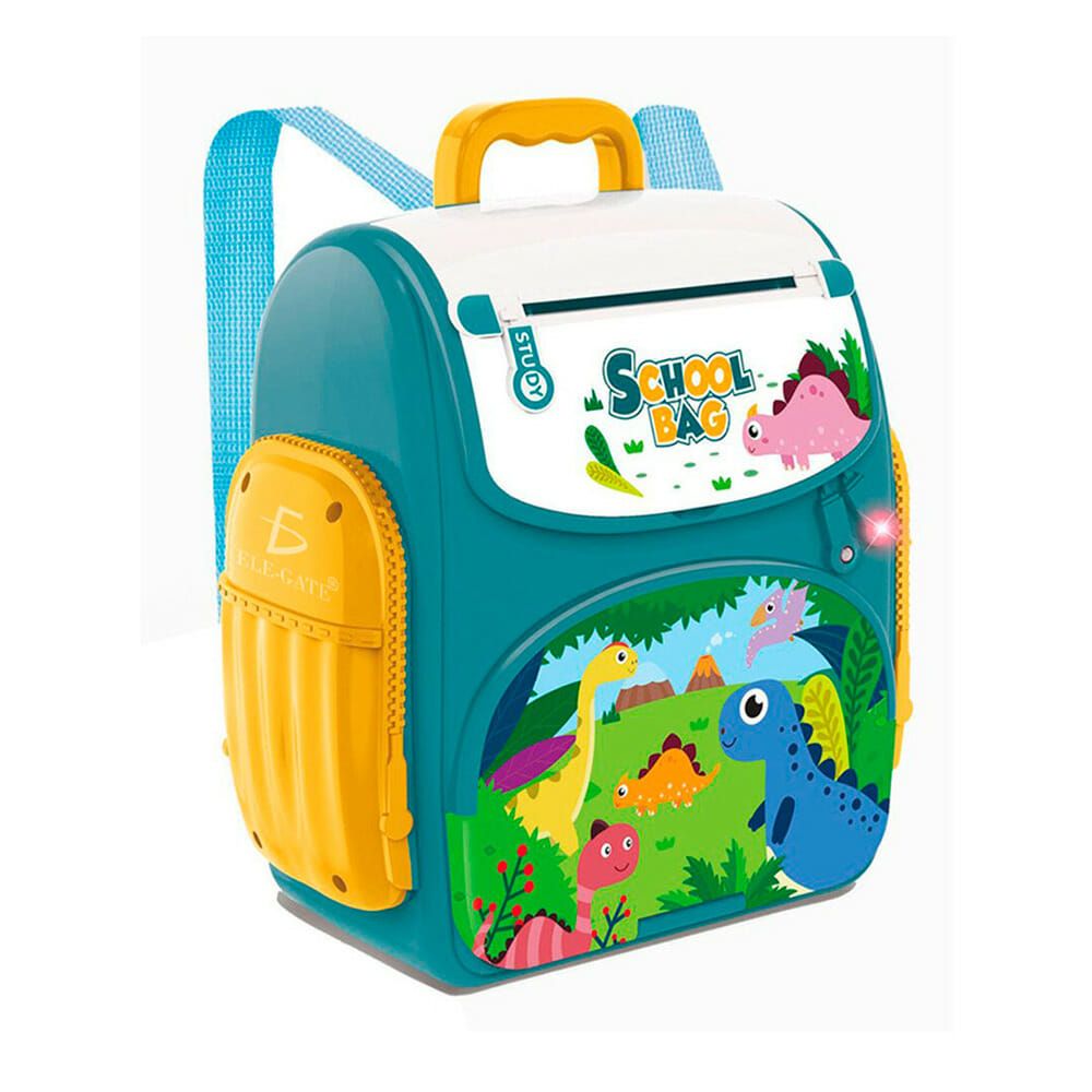 Alcancía eléctrica ele-gate en forma de mochila con sensor táctil de huella y diseño de dinosaurios / school bag