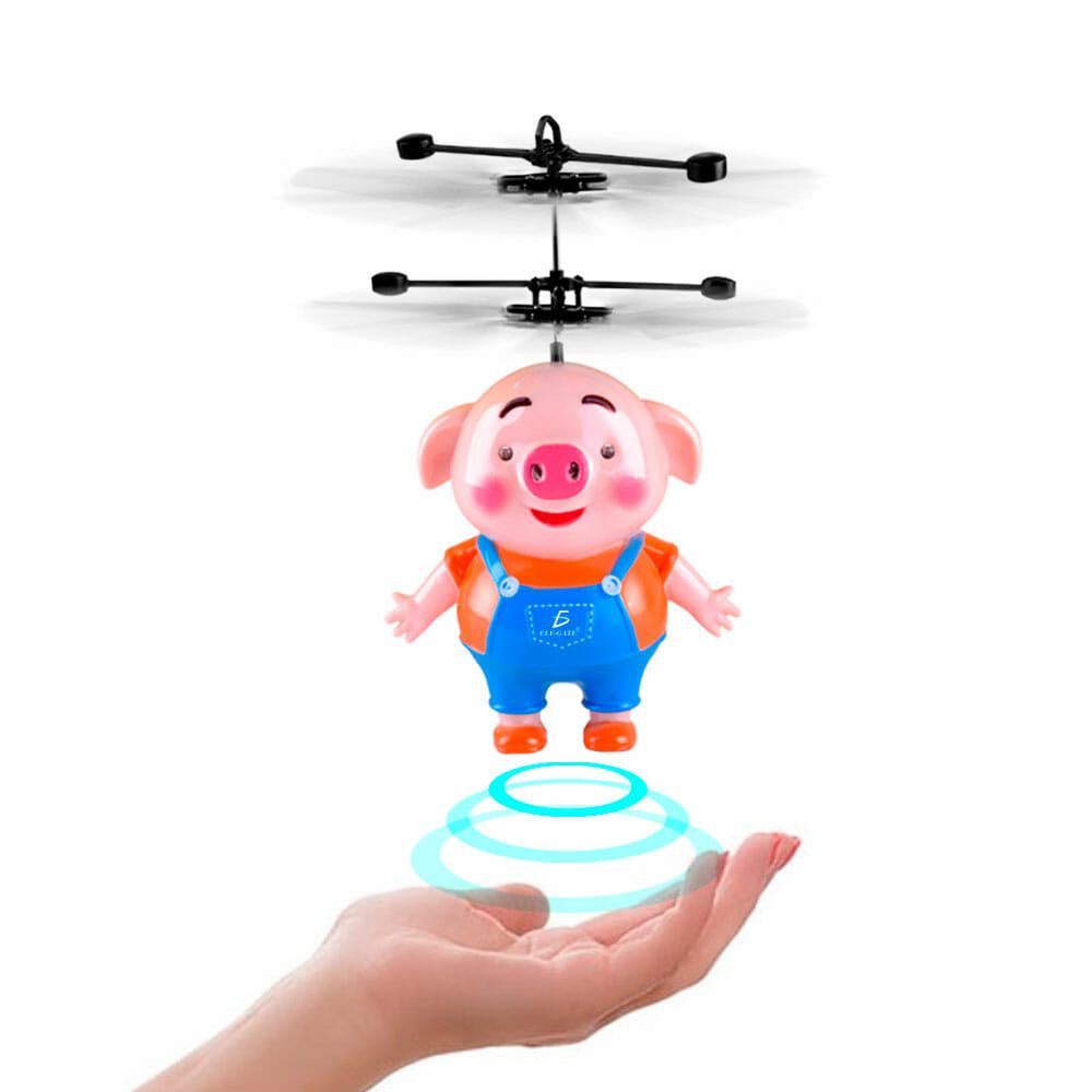 Dron helicóptero infantil con diseño de cerdo jug.fxq382