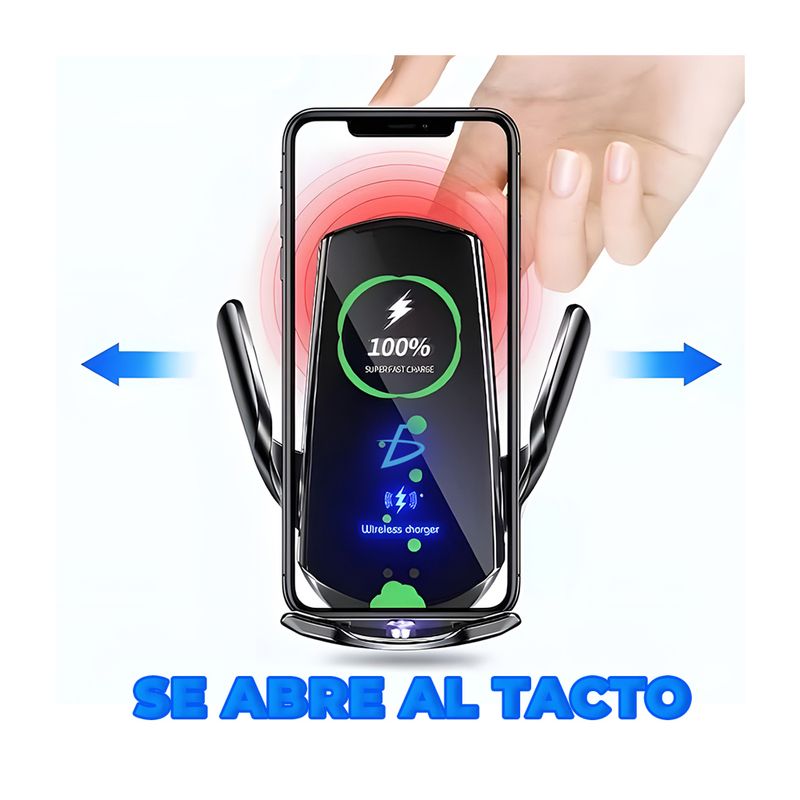 Cargador inalámbrico tipo soporte para auto de carga rápida 15 watts, variedad de colores