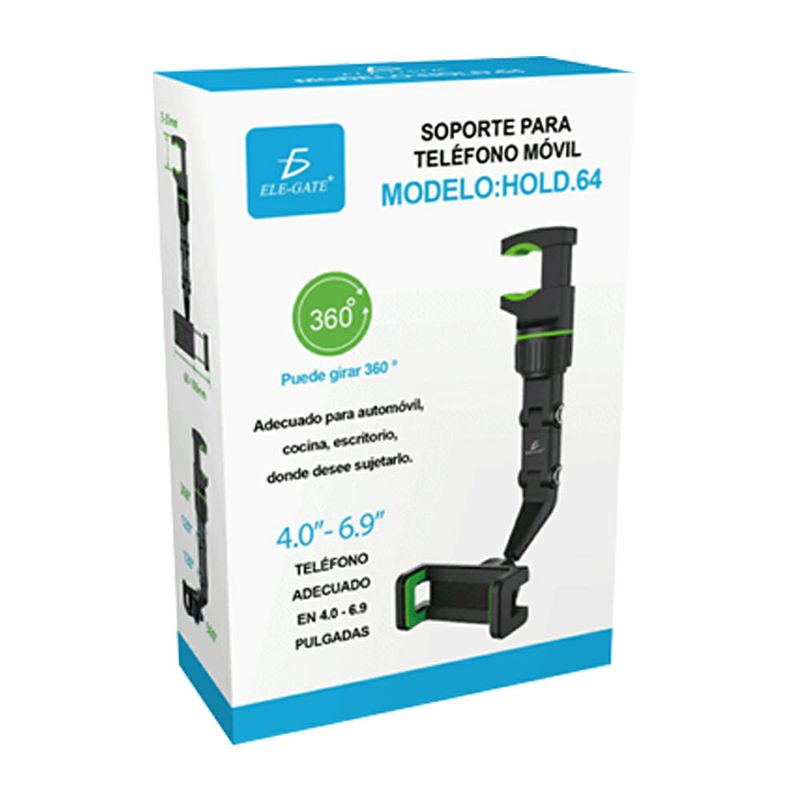 Soporte de retrovisor para celular / teléfono universal, articulaciones adaptables, ángulos variables
