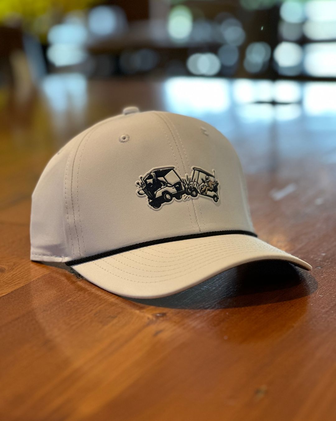 LWS Demolition Derby Wingman Hat, Color: White/Black Rope