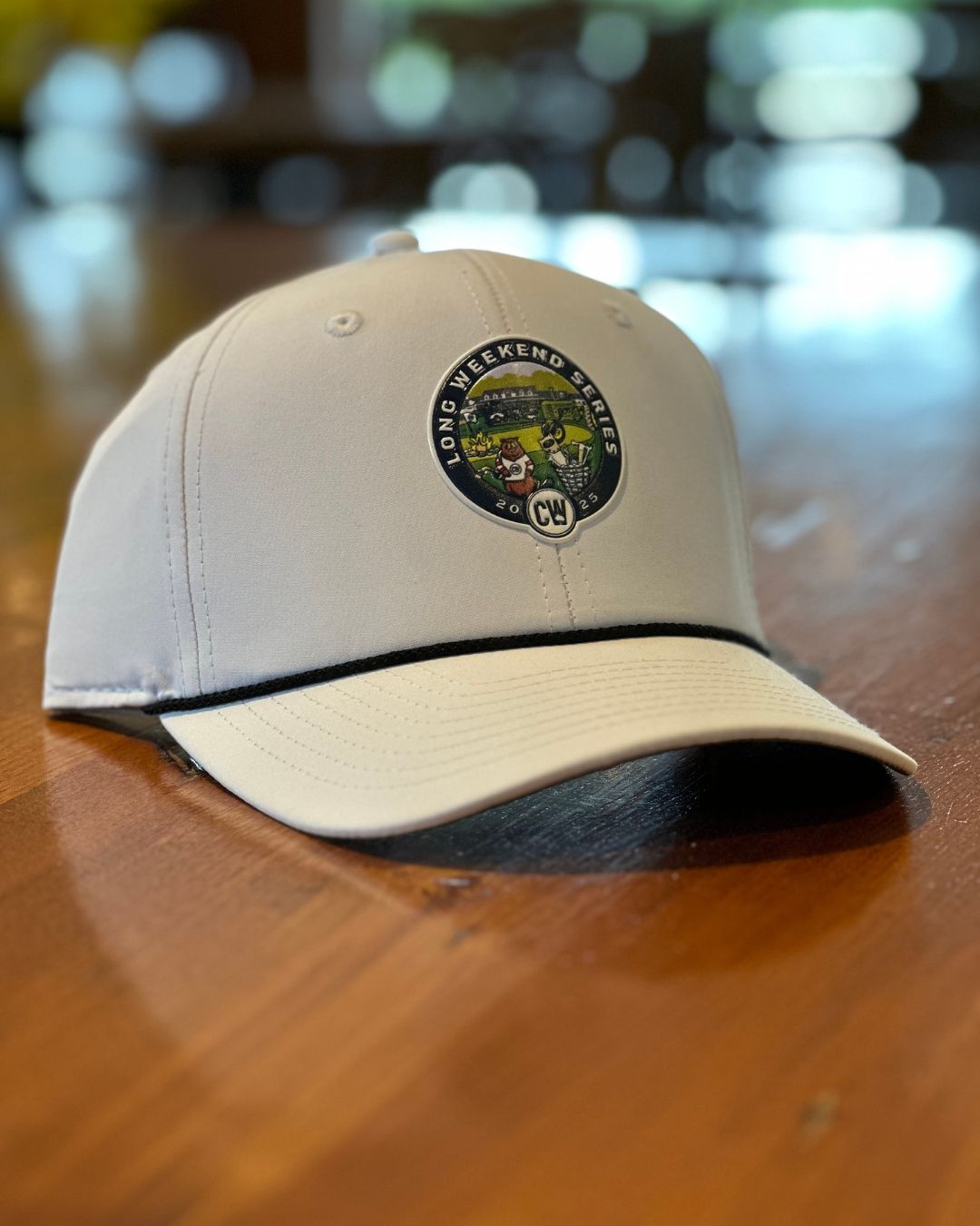 CWLWS Crest Wingman Hat, Color: White/Black Rope