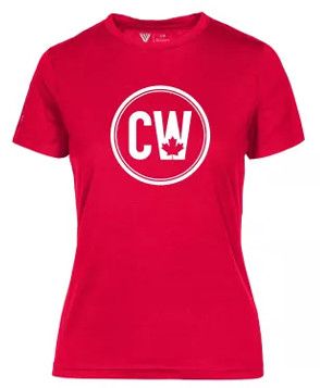 Women&#39;s CW Canada Logo Maddox Tee, Color: Red, Size: X-Small