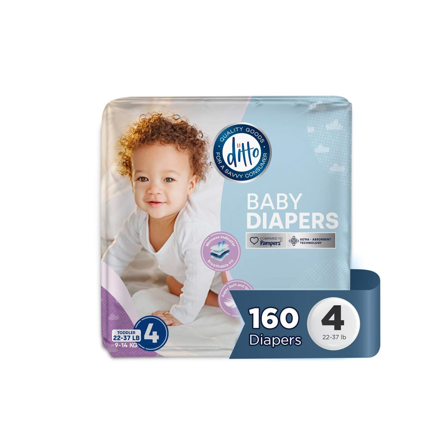 Ditto Baby Diapers Size #4  8X20ct