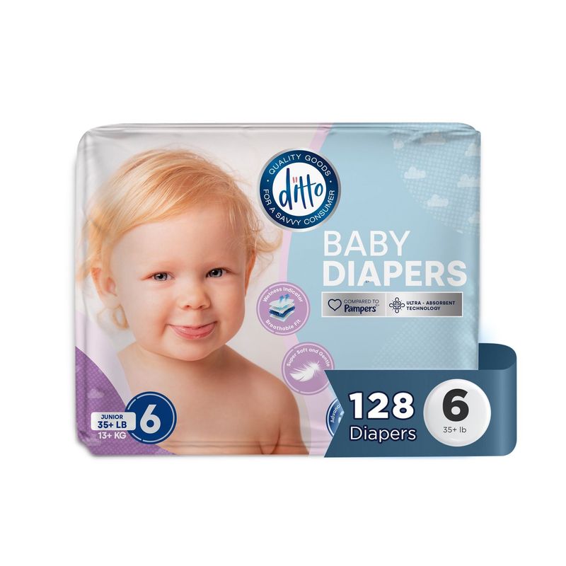 Ditto Baby Diapers Size #6   8X16ct