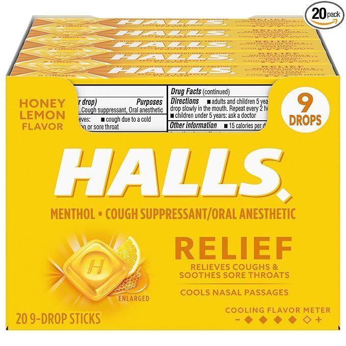 Halls Cough Drops  20/9ct  Honey Lemon