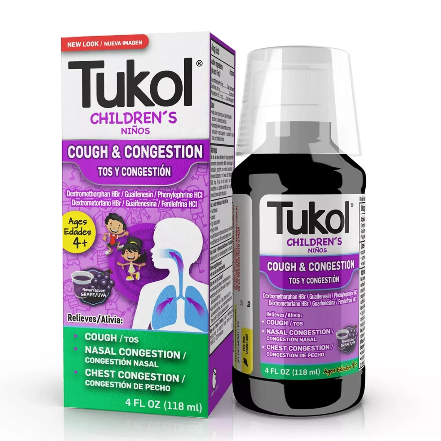 TUKOL Cough & Congestion 12/4oz Grape Children