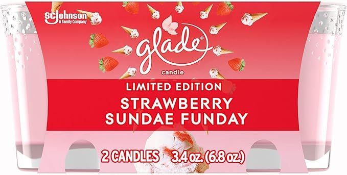 Glade  Scents  Candle 3/2pk  Strawberry #03683