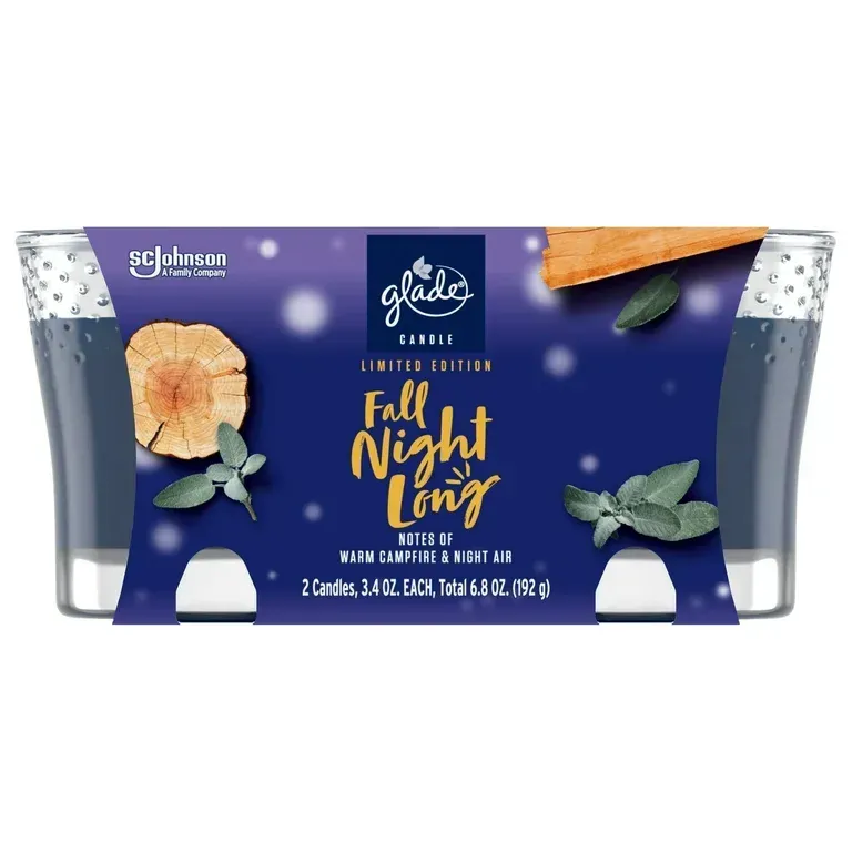 Glade  Scents  Candle  3/2pk   Fall Night Long #02462