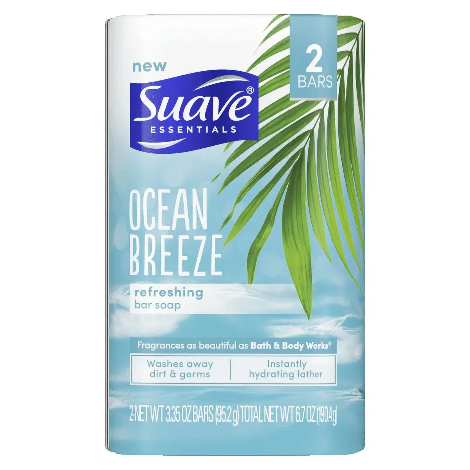 Suave Bar Soap 12/2pk  Ocean Breeze-49302