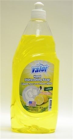Valor Liquid Dish Soap 12X25oz Lemon